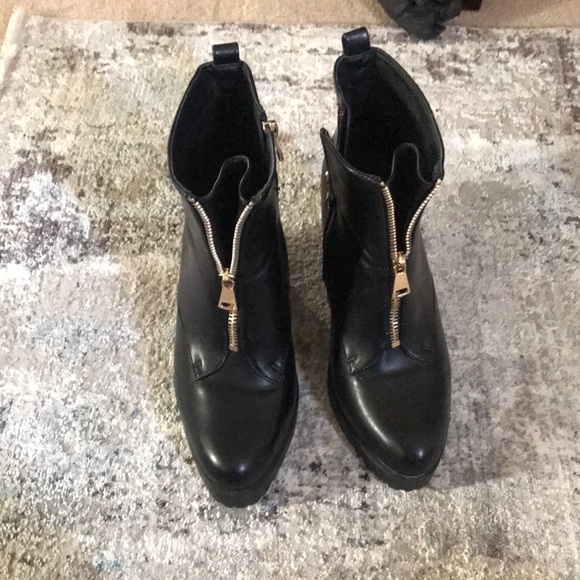 Shoes Black Combat Boots With Gold Details Poshmark